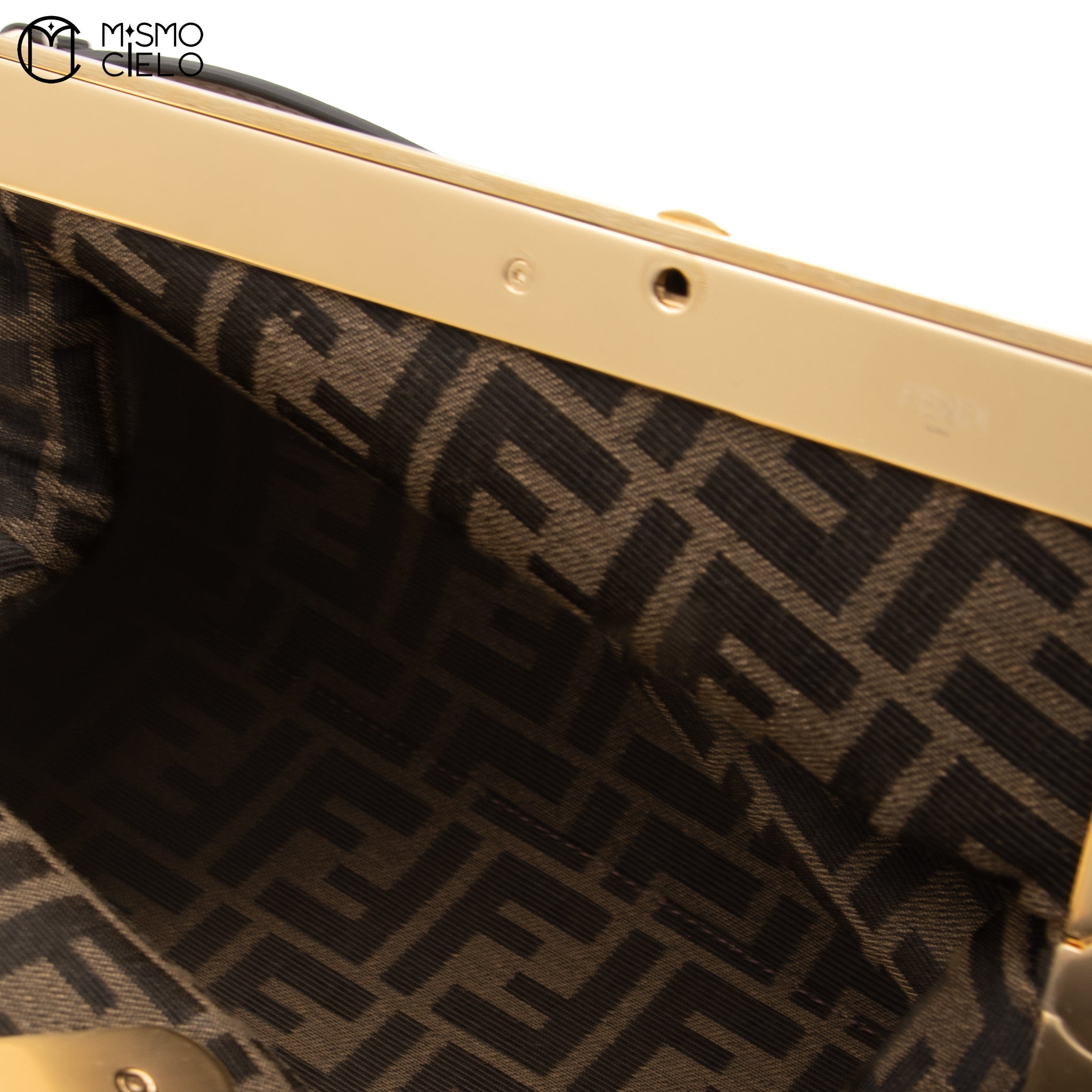 Pochette Fendi First Lamb Leather Brown