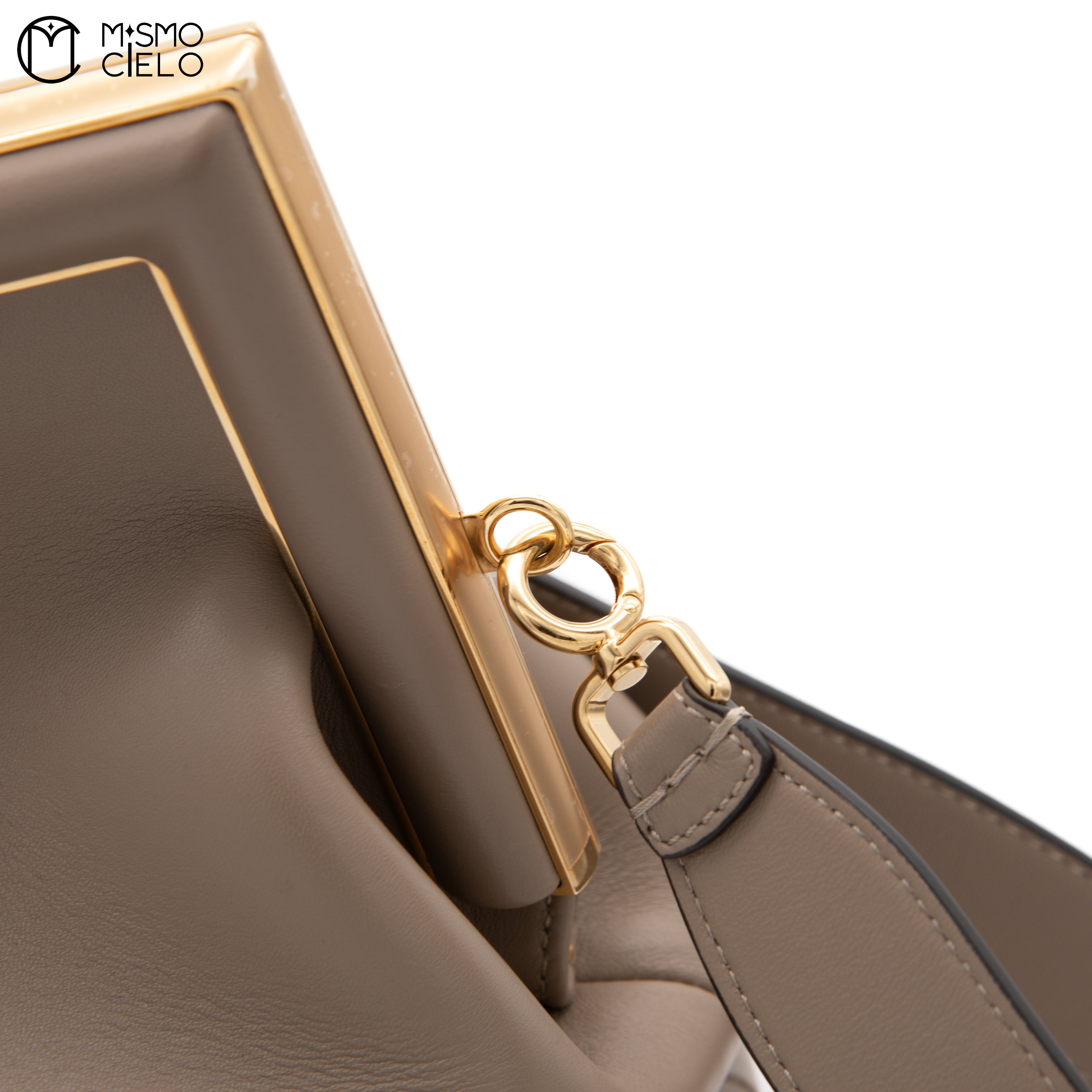 Pochette Fendi First Lamb Leather Brown