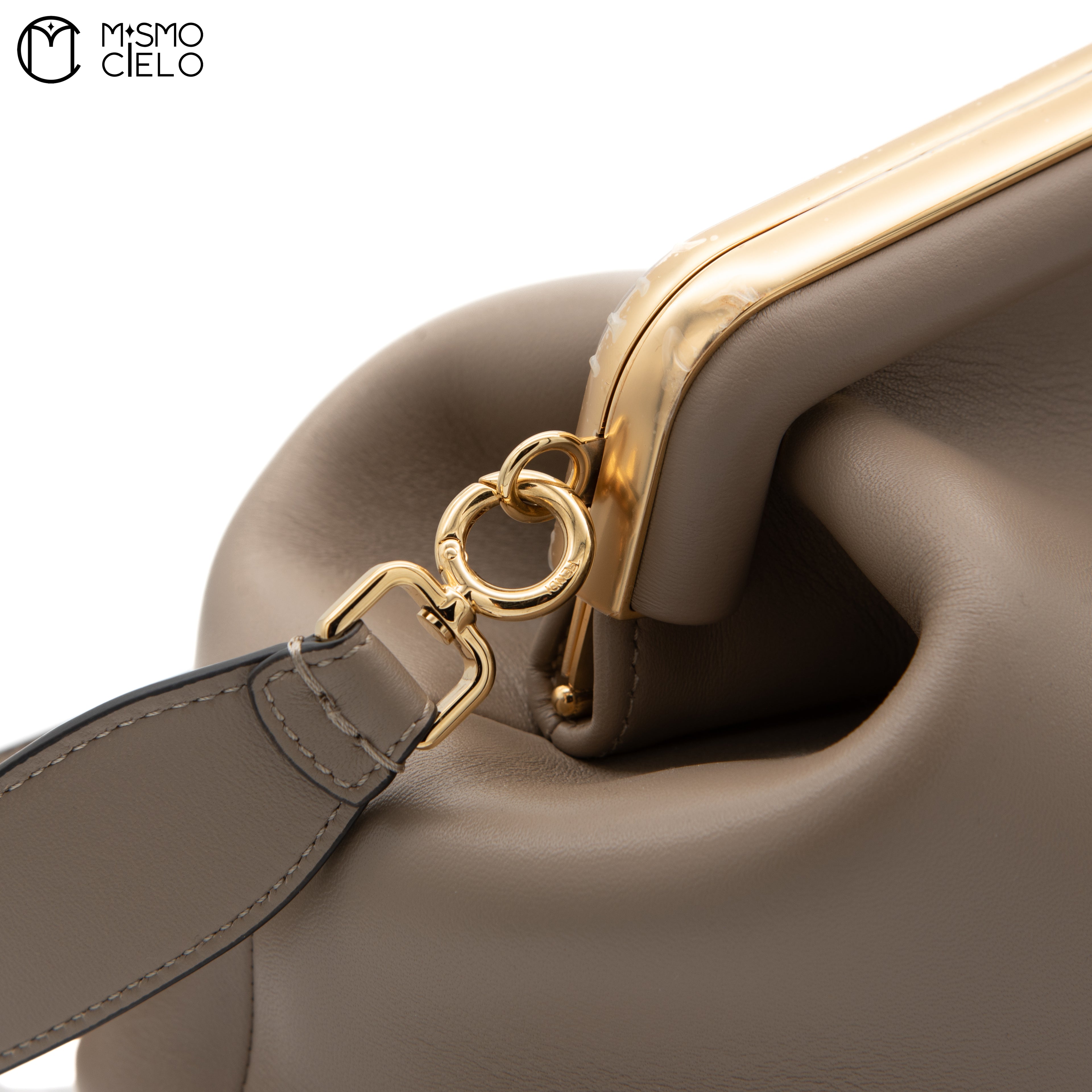 Pochette Fendi First Lamb Leather Brown