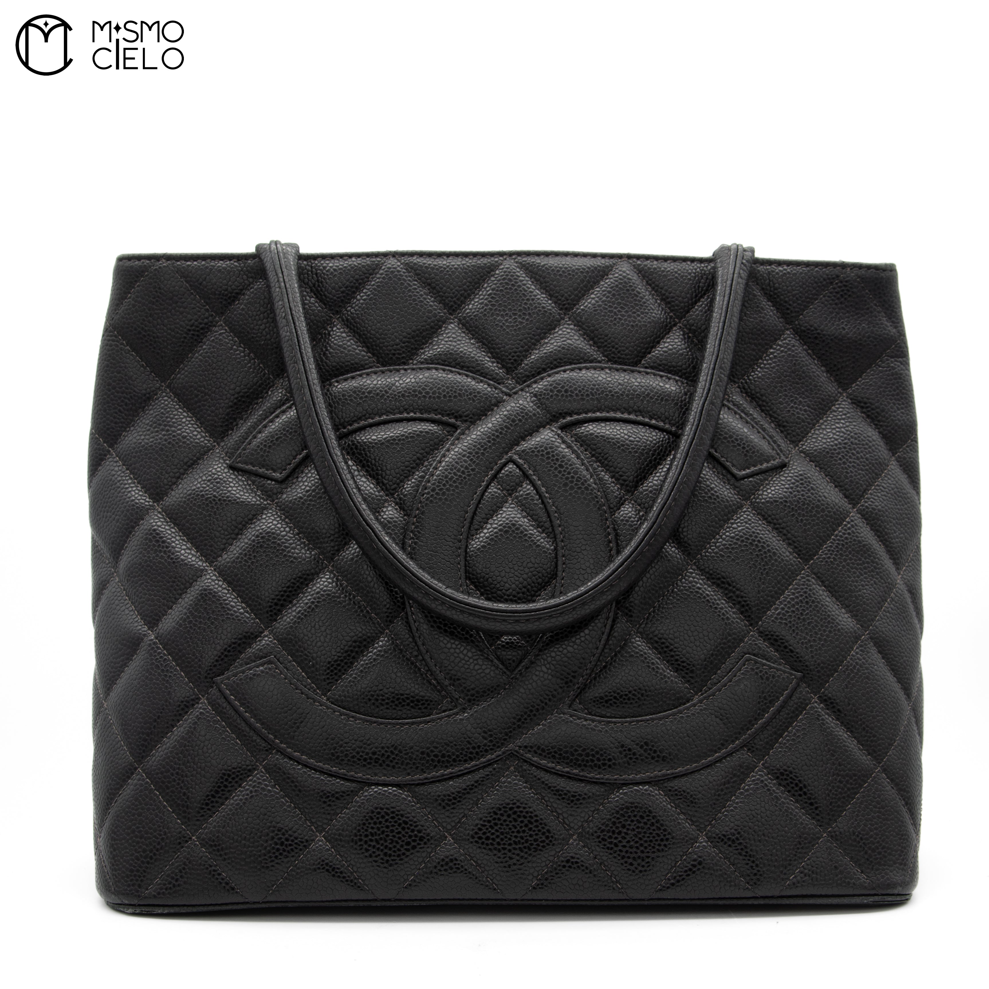 Caviar Skin Black Tote Bag