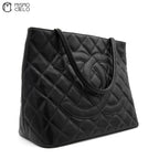 Caviar Skin Black Tote Bag
