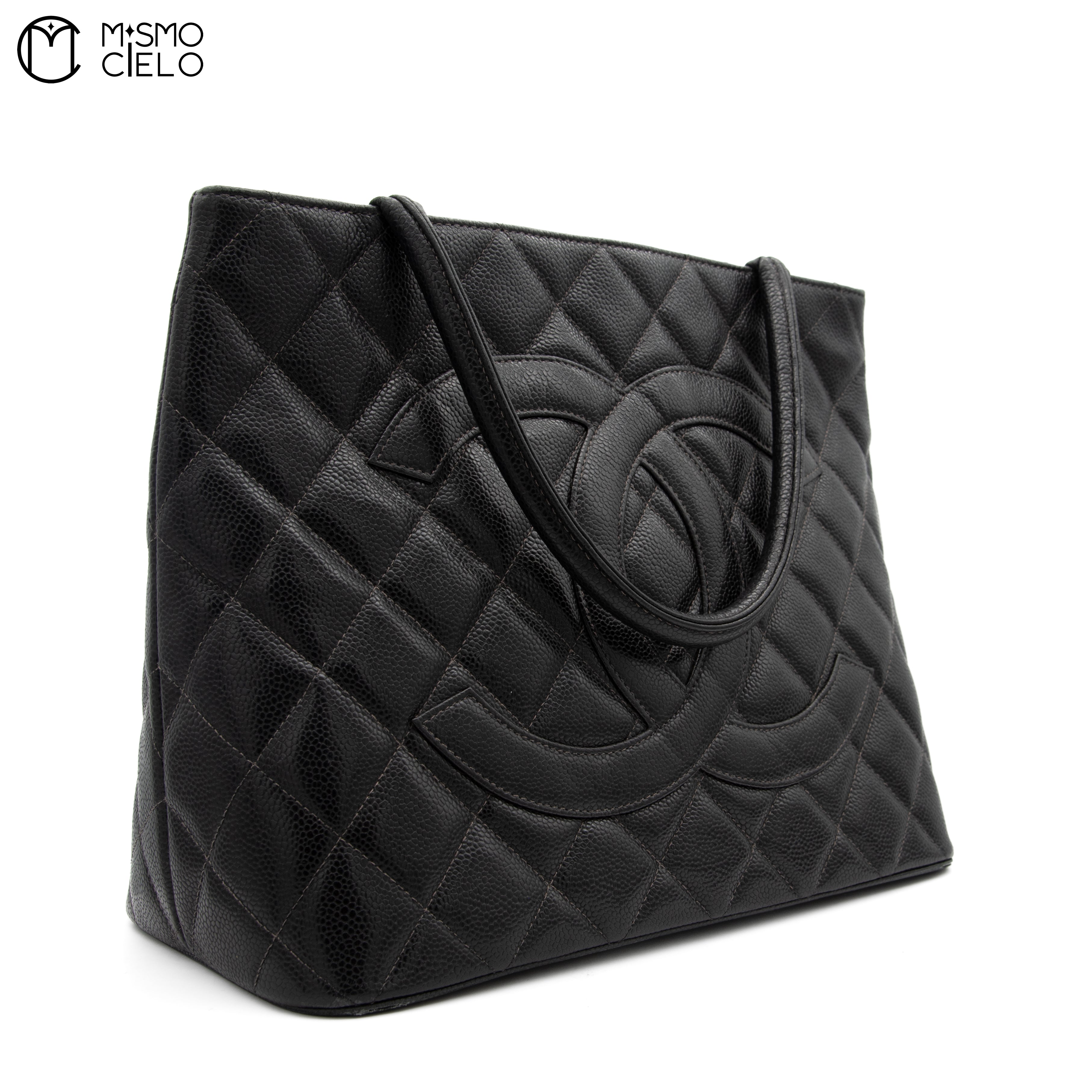Caviar Skin Black Tote Bag