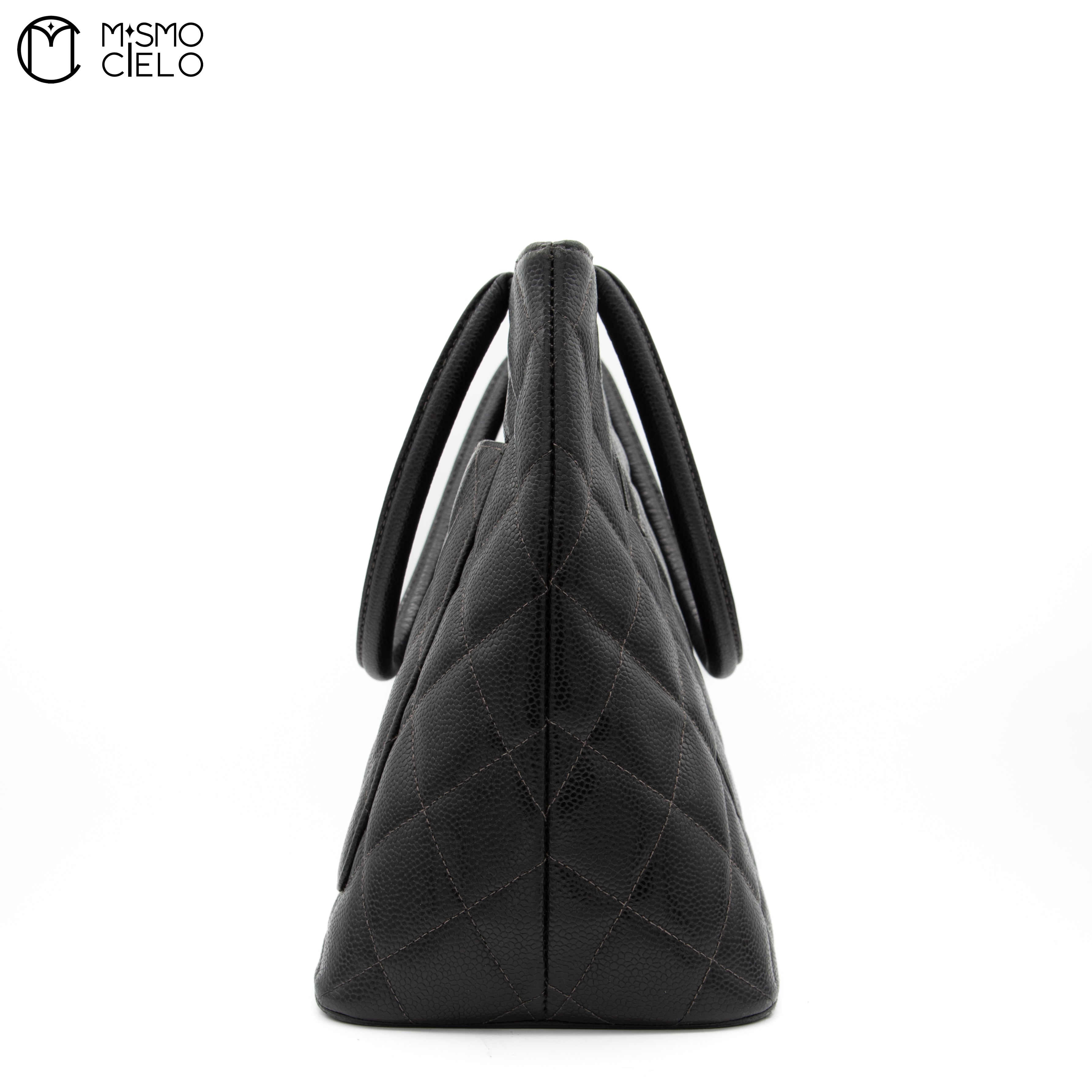 Caviar Skin Black Tote Bag