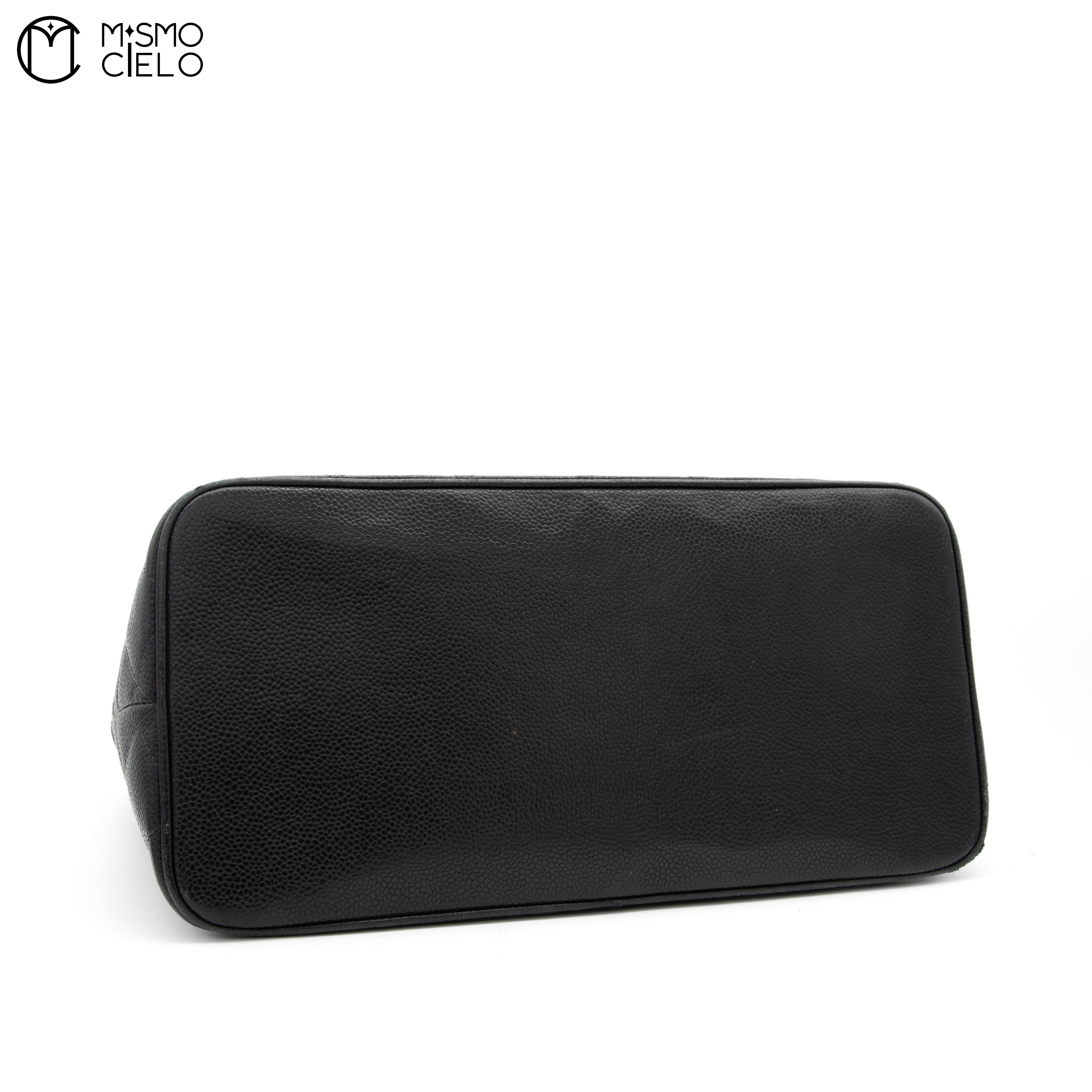 Caviar Skin Black Tote Bag