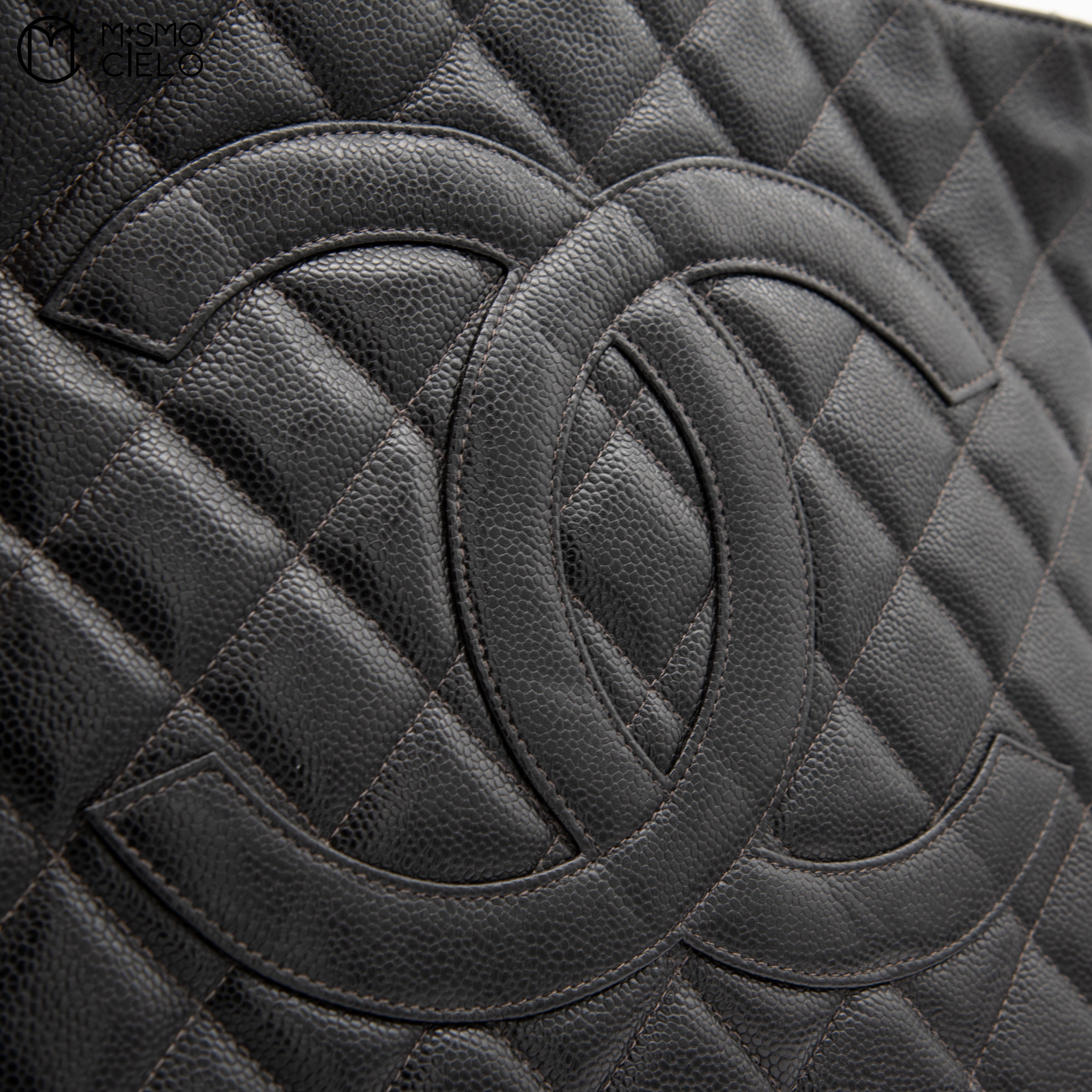 Caviar Skin Black Tote Bag