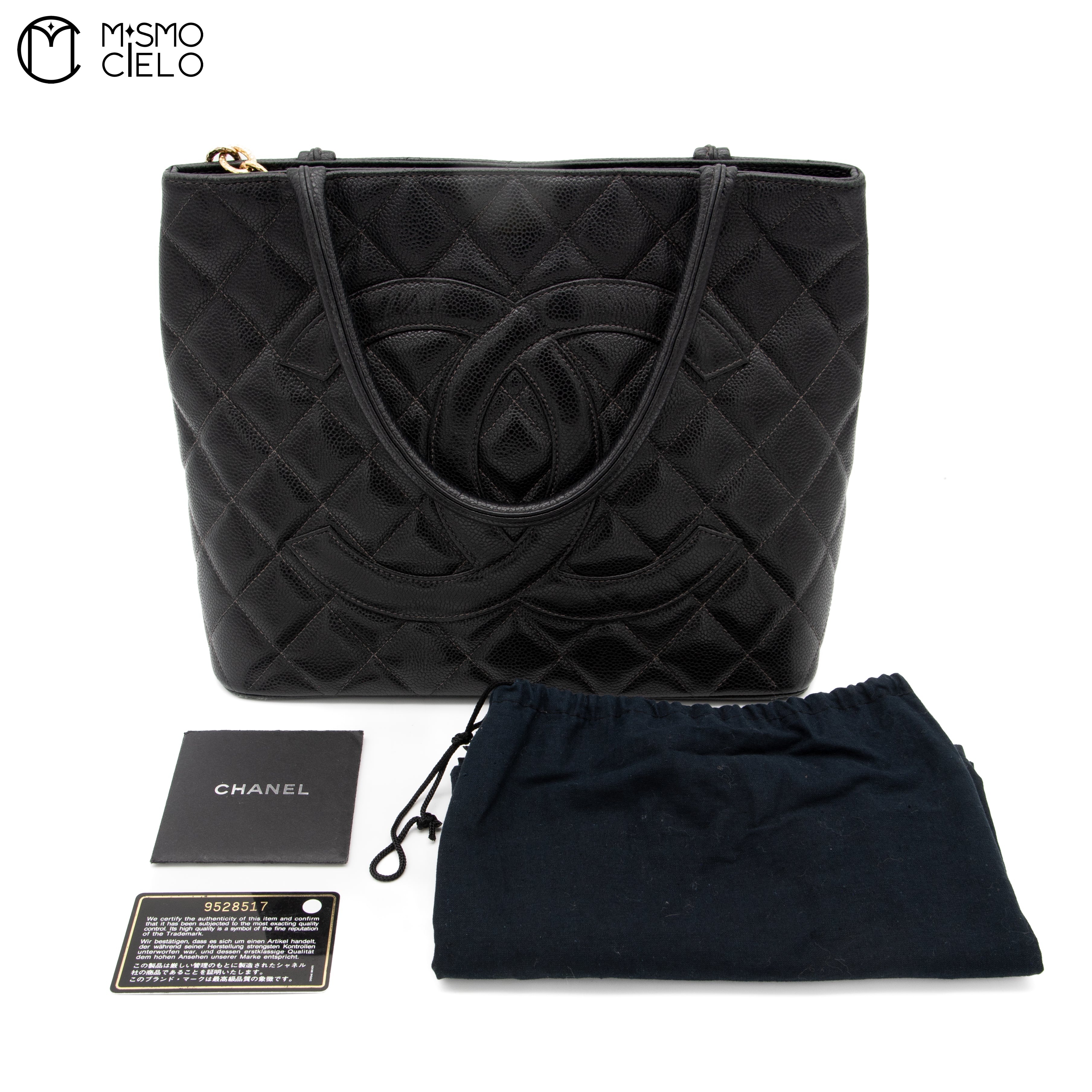 Caviar Skin Black Tote Bag