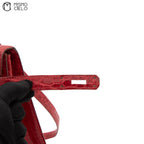 Kelly 32 Porosus Red Blaze and Gold Metallic Crocodile Bag O Y series (Authenticated)