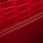 Kelly 32 Porosus Red Blaze and Gold Metallic Crocodile Bag O Y series (Authenticated)