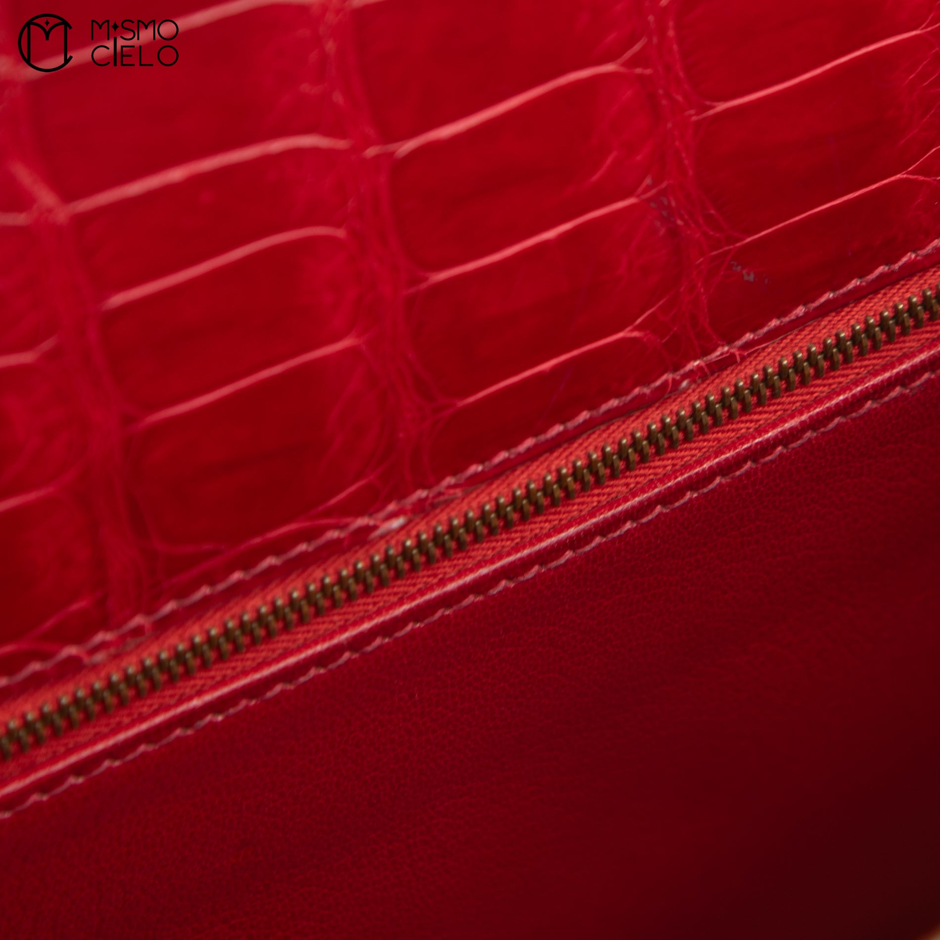 Kelly 32 Porosus Red Blaze and Gold Metallic Crocodile Bag O Y series (Authenticated)