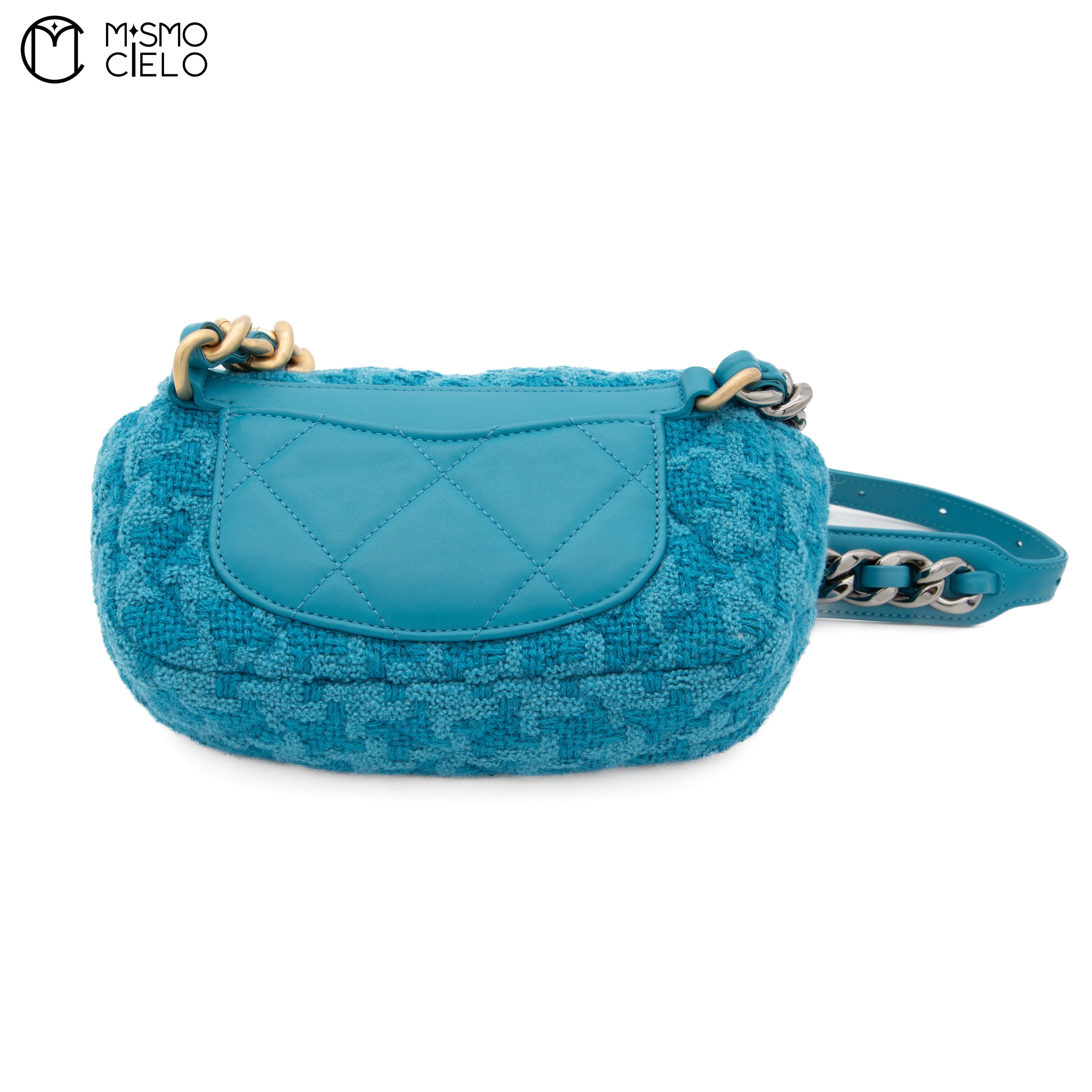 Blue Tweed Waist Bag