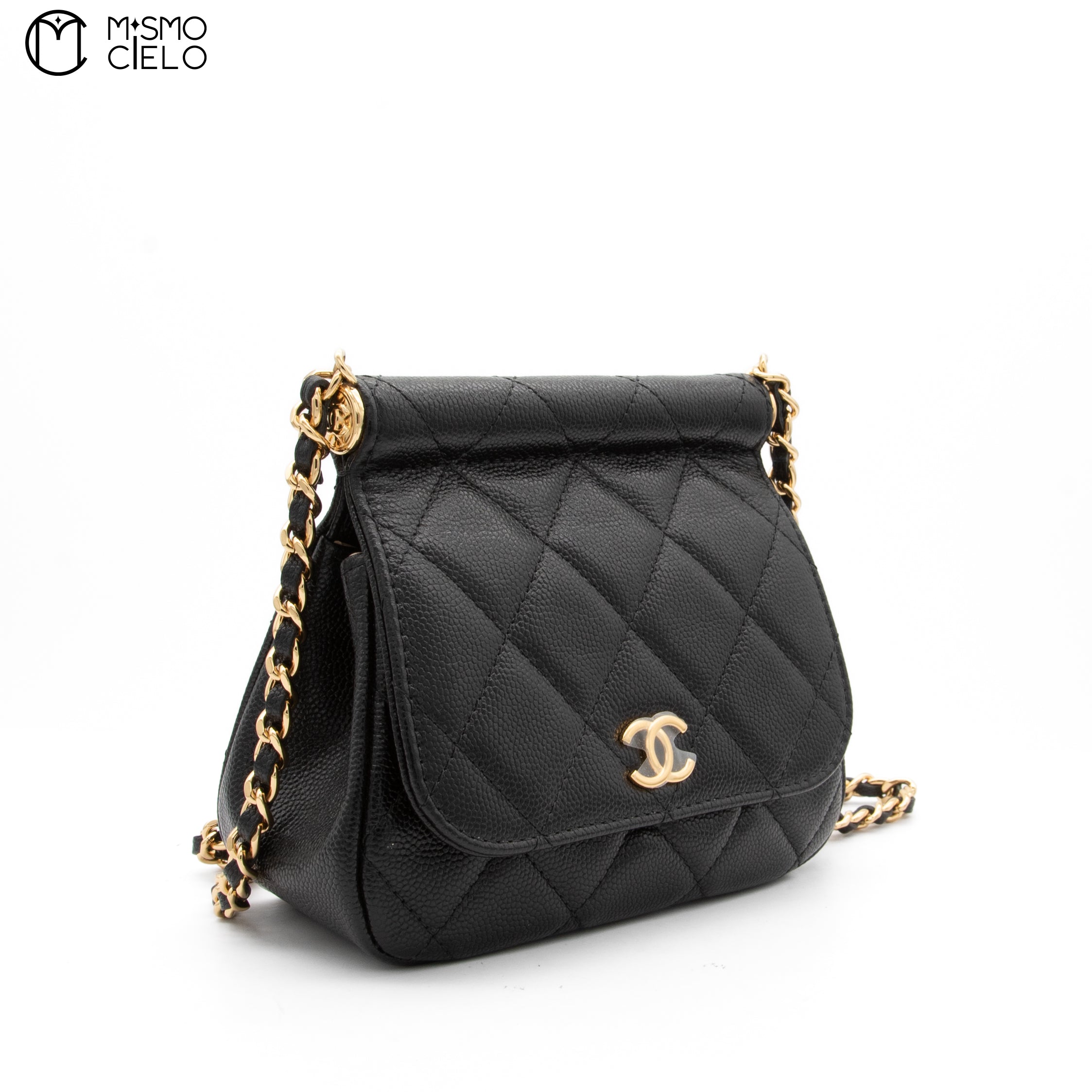 Matelasse Caviar Skin Coco Mark Pouch