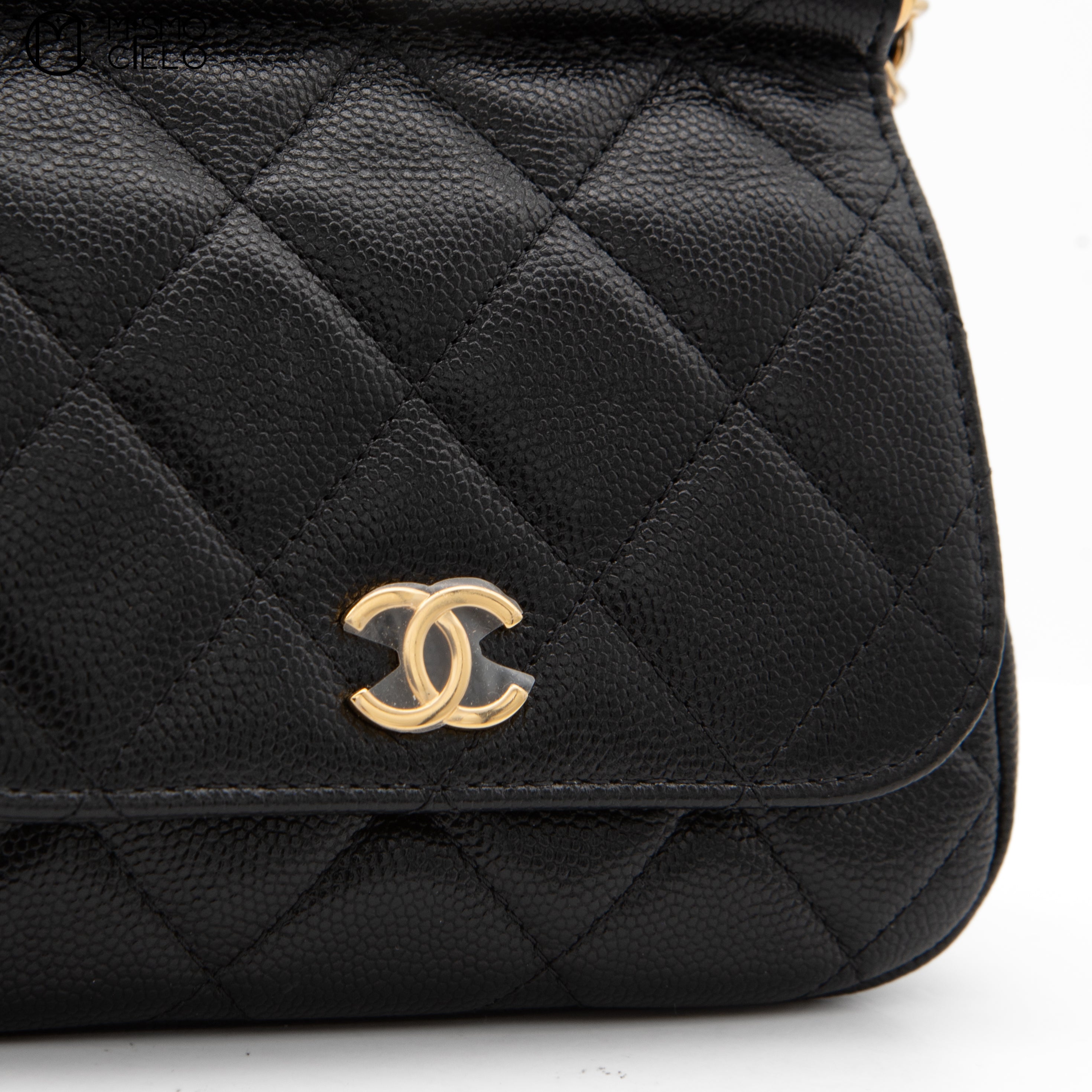 Matelasse Caviar Skin Coco Mark Pouch