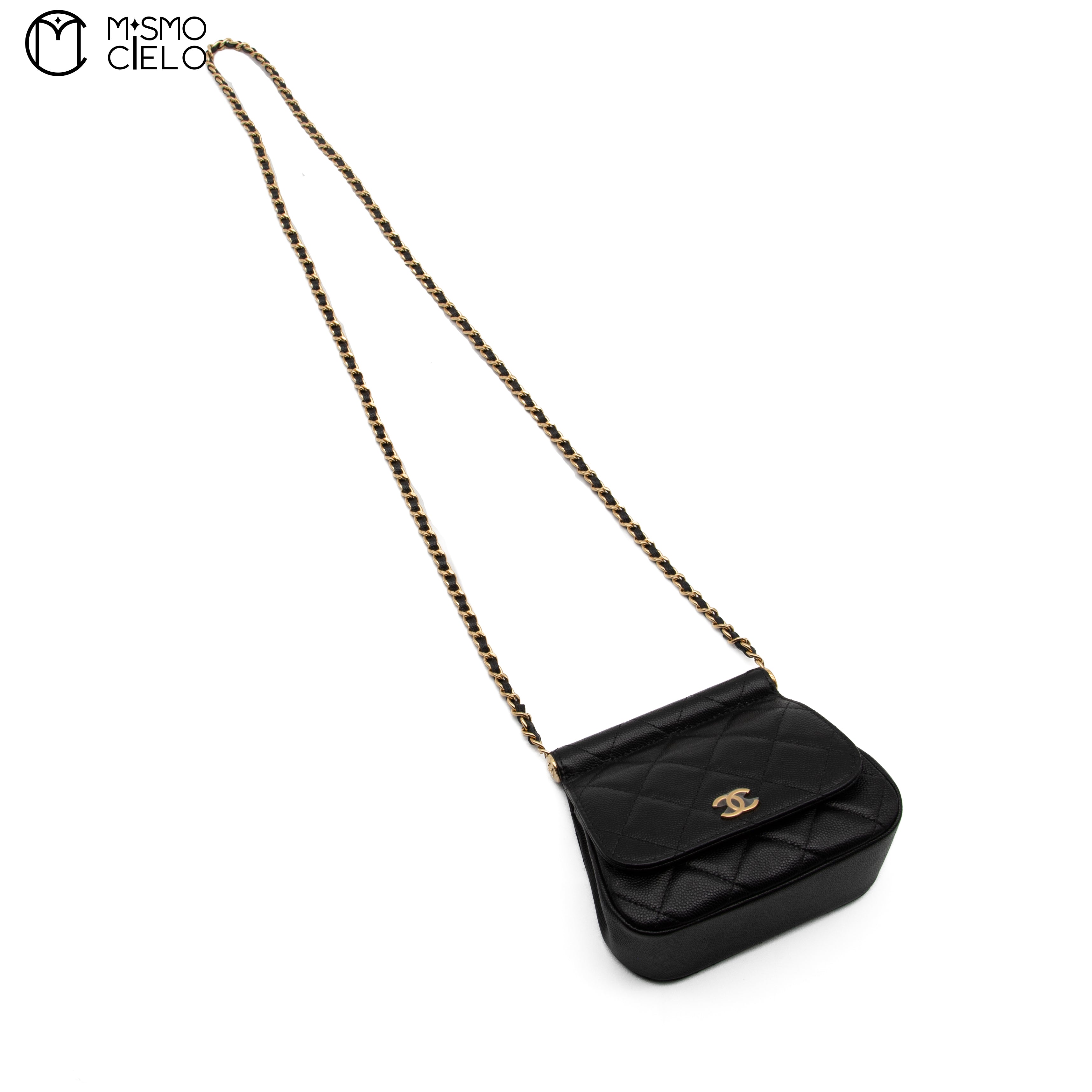 Matelasse Caviar Skin Coco Mark Pouch