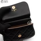 Matelasse Caviar Skin Coco Mark Pouch