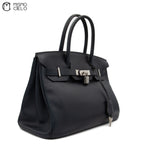 Birkin 30 Navy Togo Square L Engraved (Authenticated)