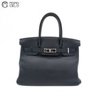 Birkin 30 Navy Togo Square L Engraved (Authenticated)