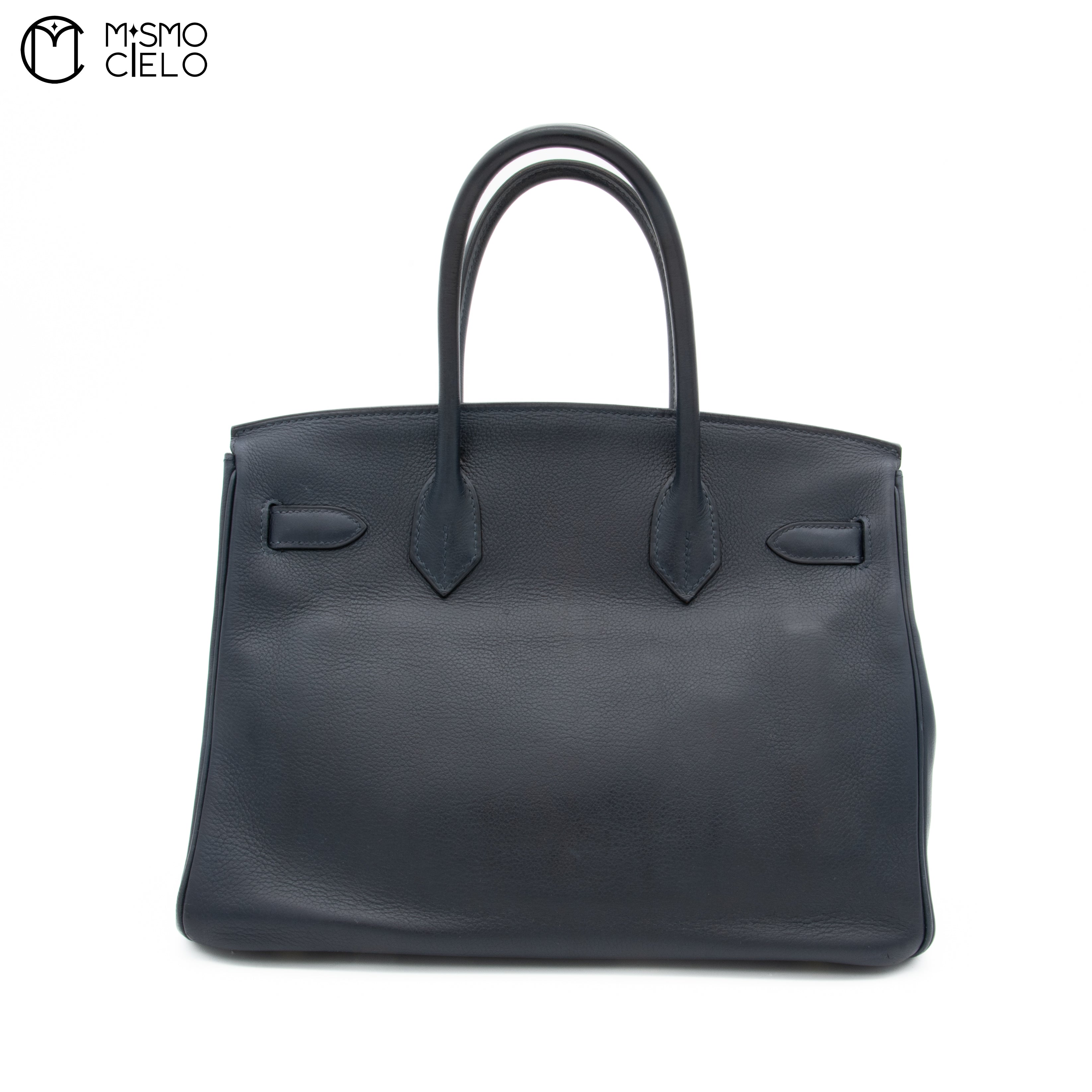 Birkin 30 Navy Togo Square L Engraved (Authenticated)