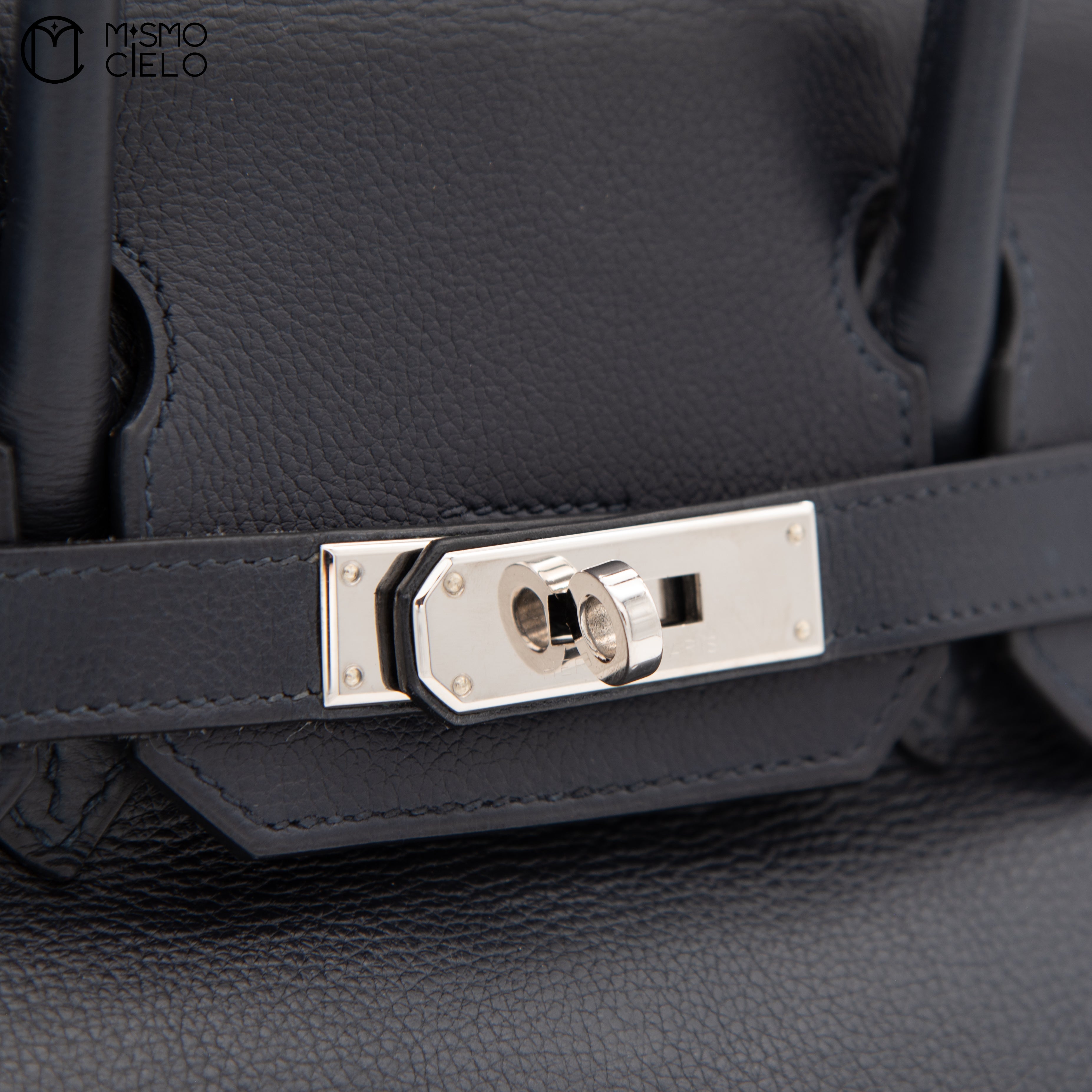 Birkin 30 Navy Togo Square L Engraved (Authenticated)