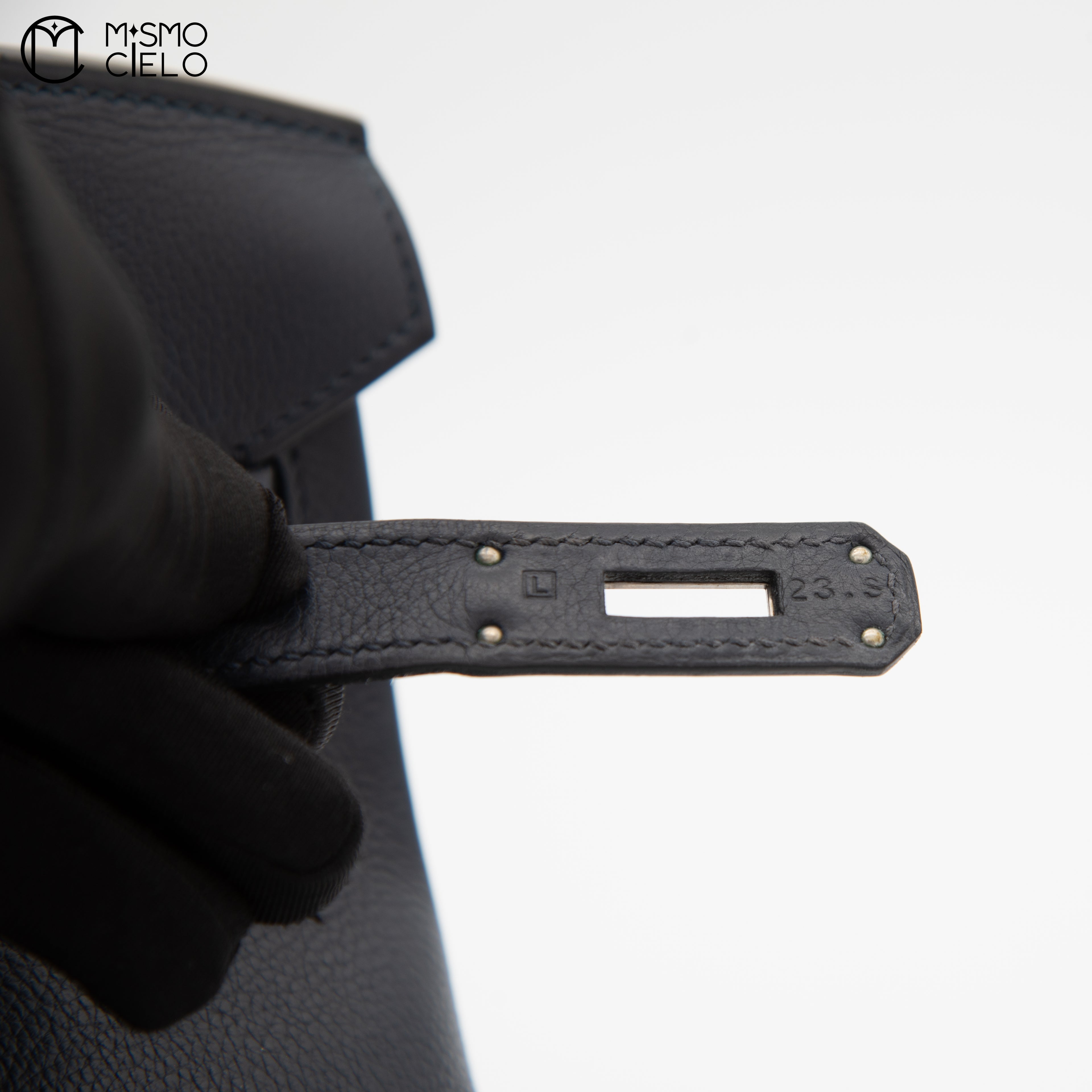 Birkin 30 Navy Togo Square L Engraved (Authenticated)