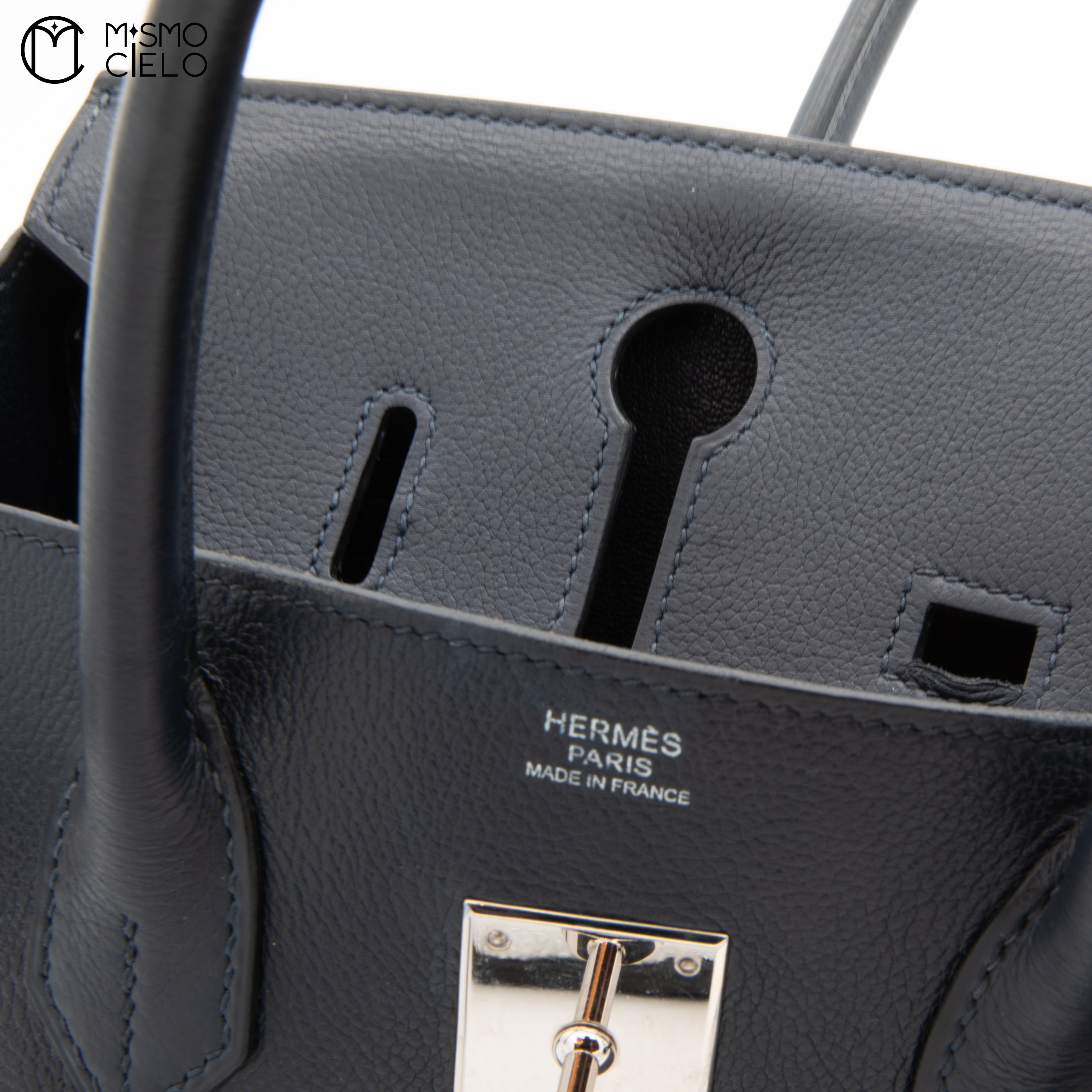 Birkin 30 Navy Togo Square L Engraved (Authenticated)