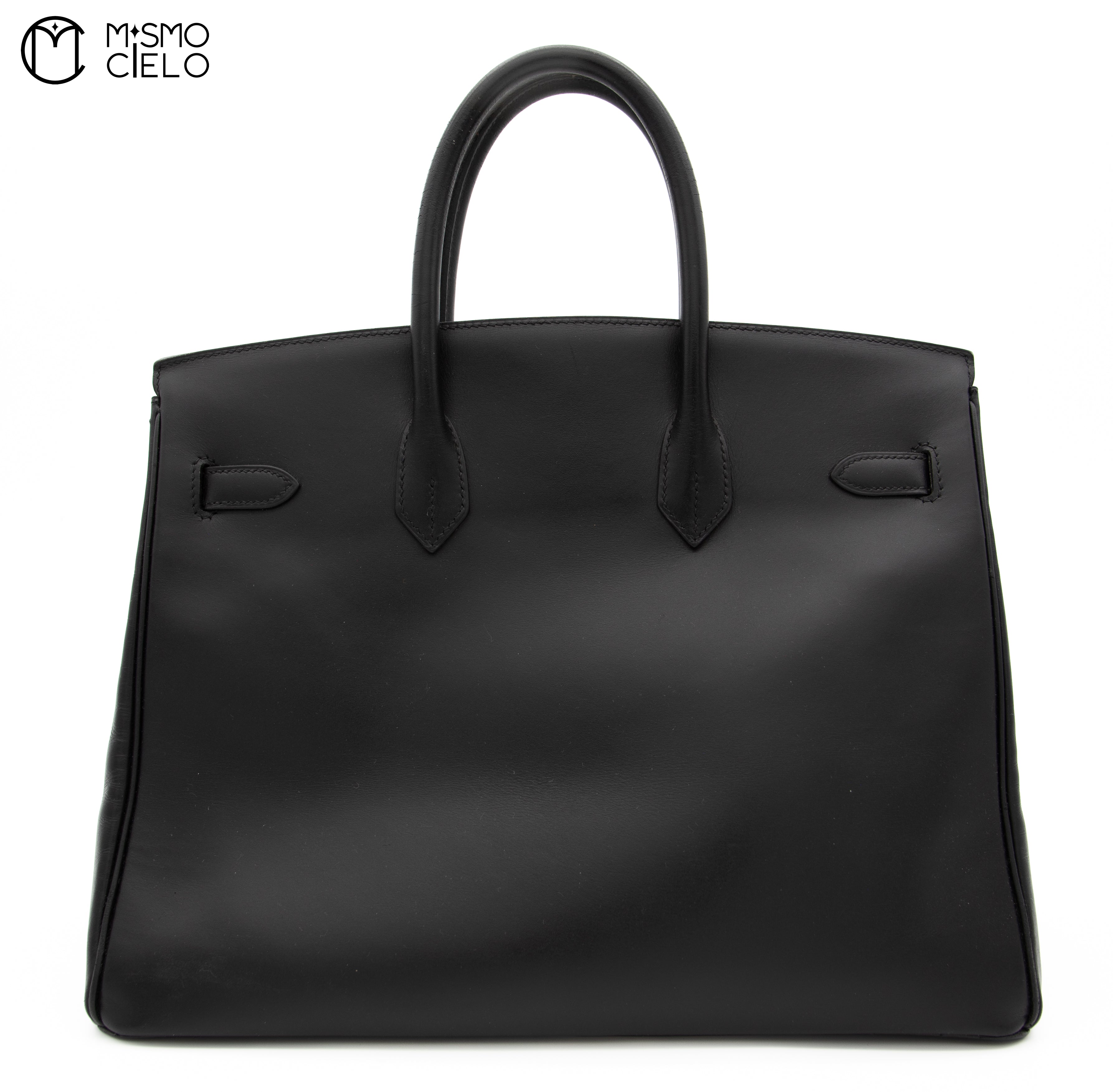 Birkin 35 Box Calf Engraved Circle Y (Authenticated)