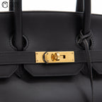 Birkin 35 Box Calf Engraved Circle Y (Authenticated)