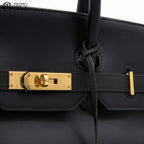 Birkin 35 Box Calf Engraved Circle Y (Authenticated)