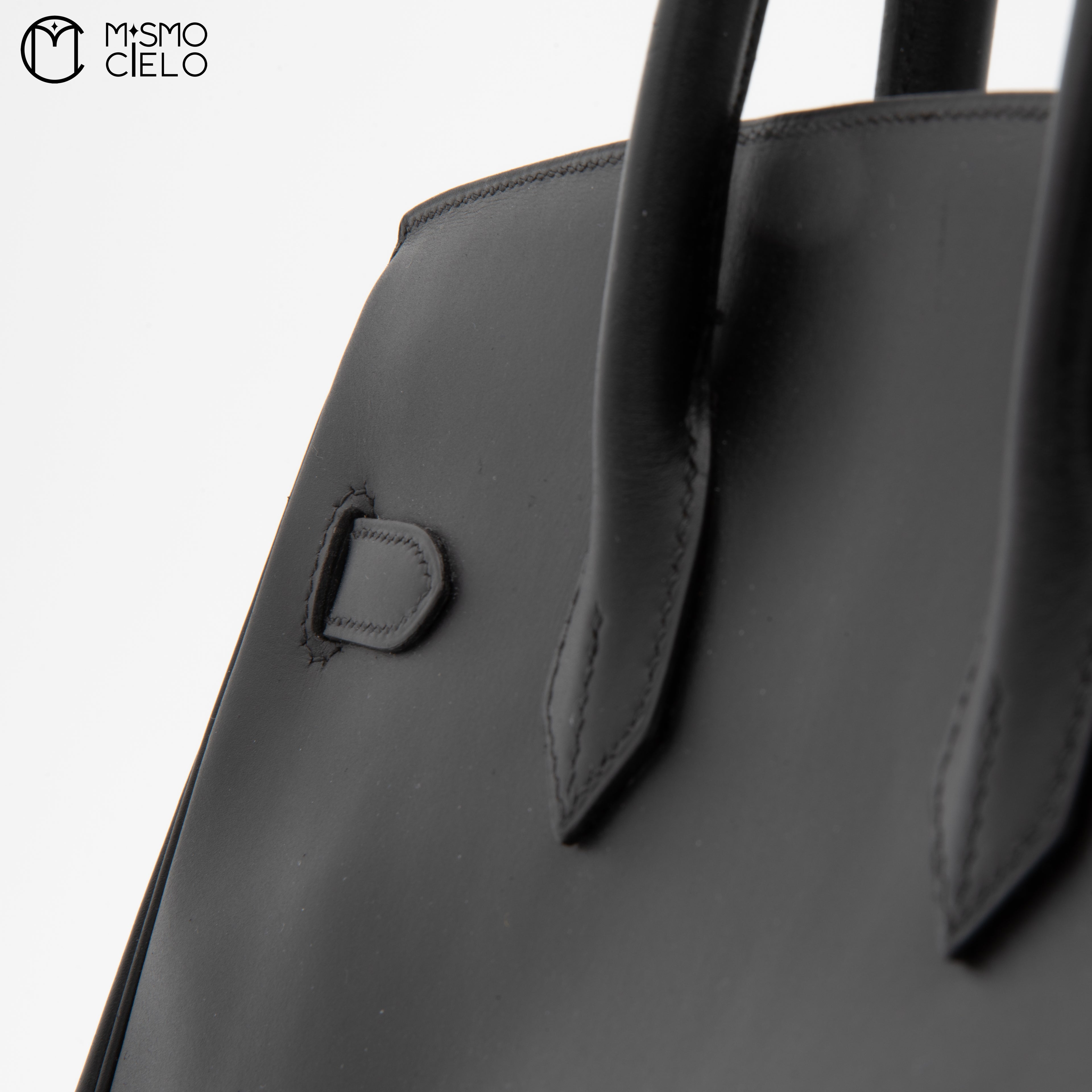 Birkin 35 Box Calf Engraved Circle Y (Authenticated)