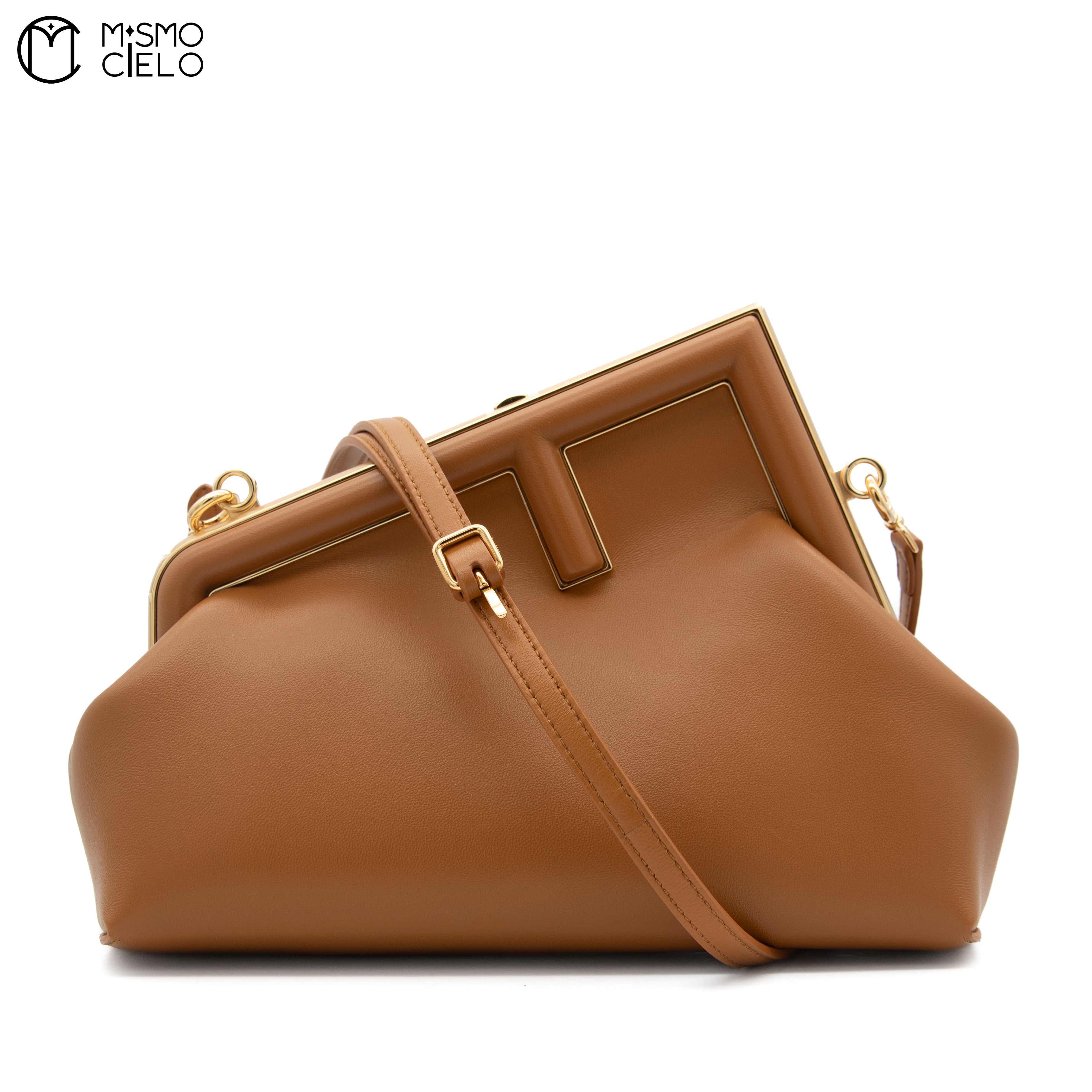 Pochette Fendi First 8BP129 Lamb Leather Dark Brown Bag