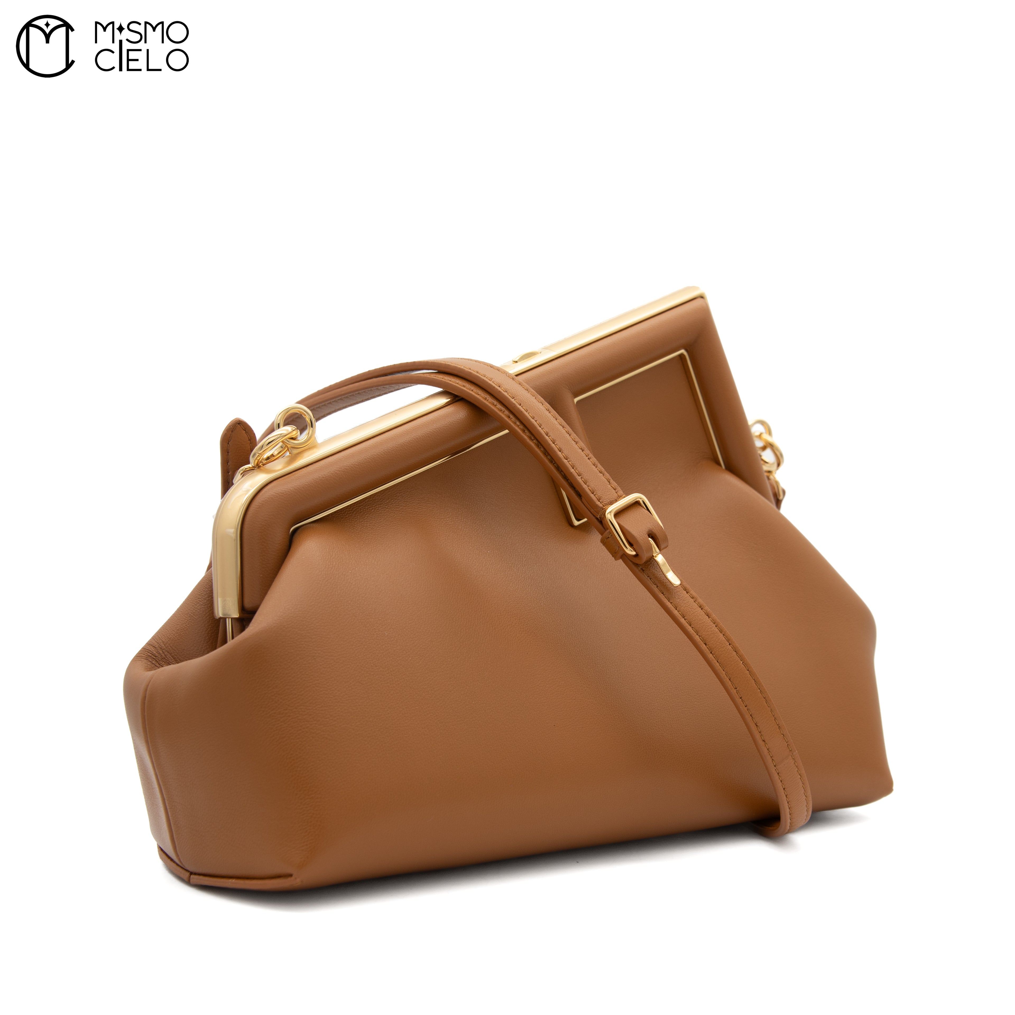 Pochette Fendi First 8BP129 Lamb Leather Dark Brown Bag