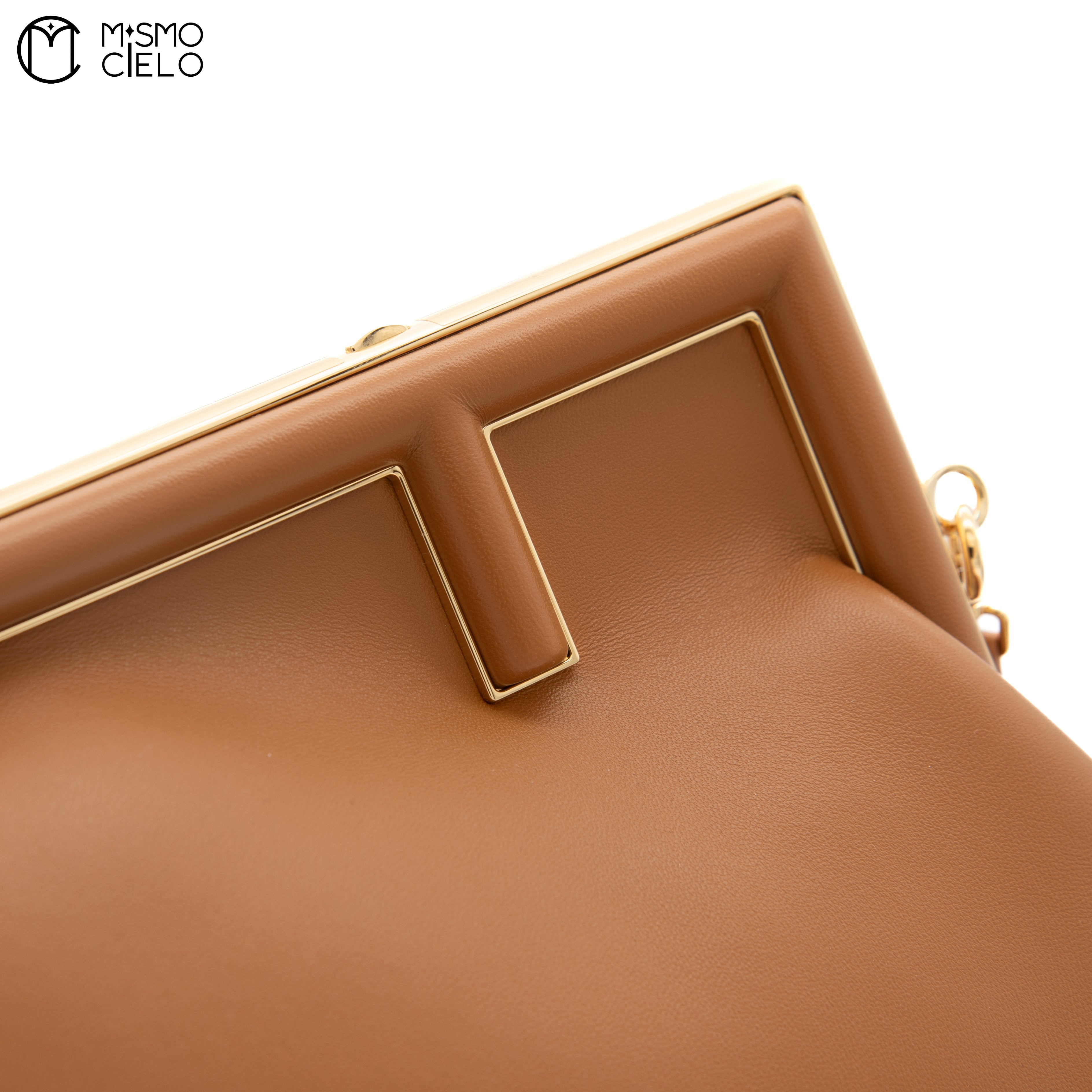 Pochette Fendi First 8BP129 Lamb Leather Dark Brown Bag