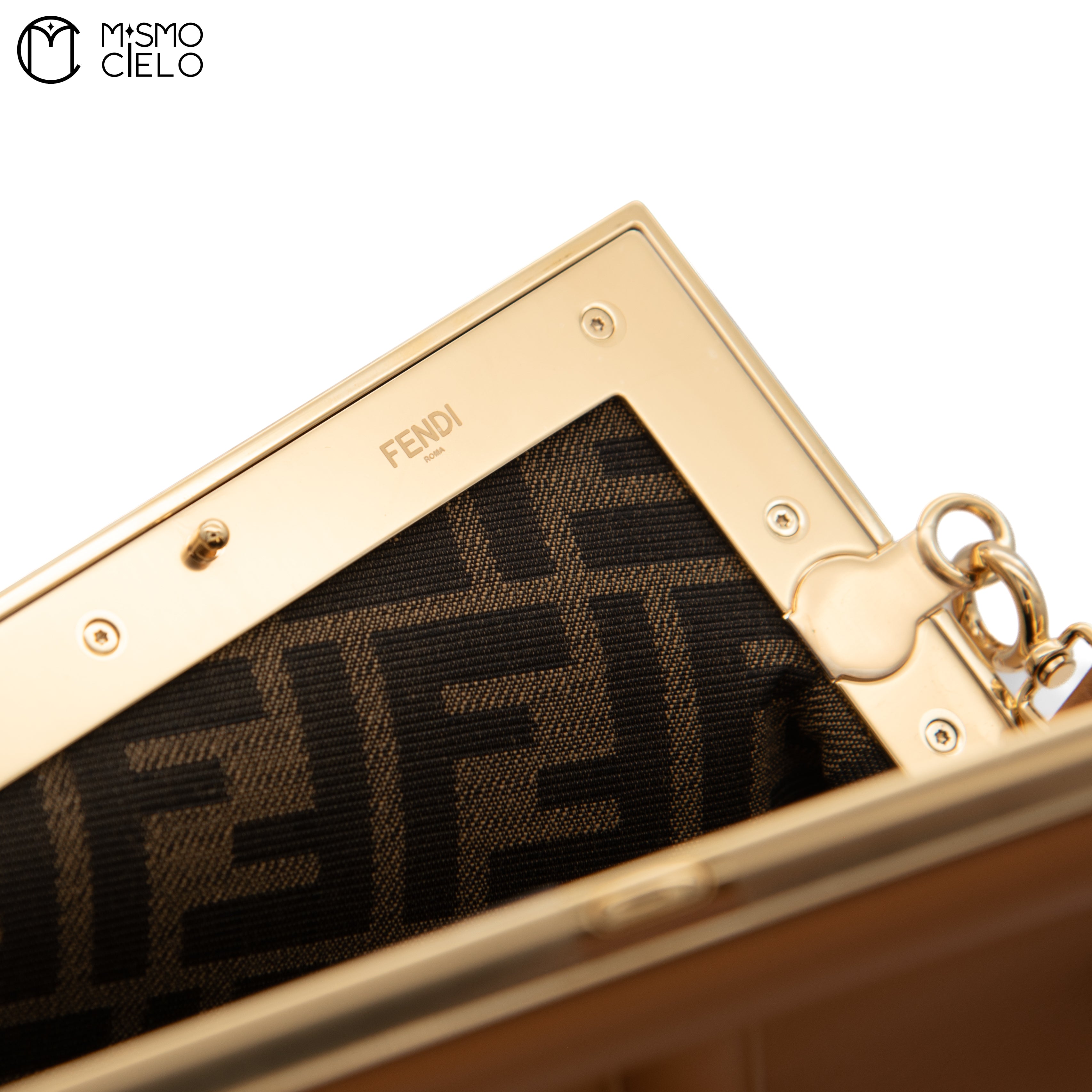 Pochette Fendi First 8BP129 Lamb Leather Dark Brown Bag