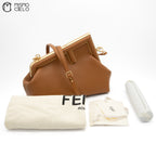 Pochette Fendi First 8BP129 Lamb Leather Dark Brown Bag