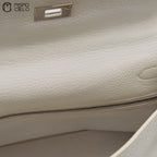 Authenticated Kelly 32 Clemence White Square F Engraved