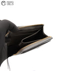 Wallet in Silver Lizard Embossed Leather with Gold Tone GG Logo