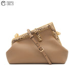 Pochette Fendi First 8BP129 Lamb Leather and Python