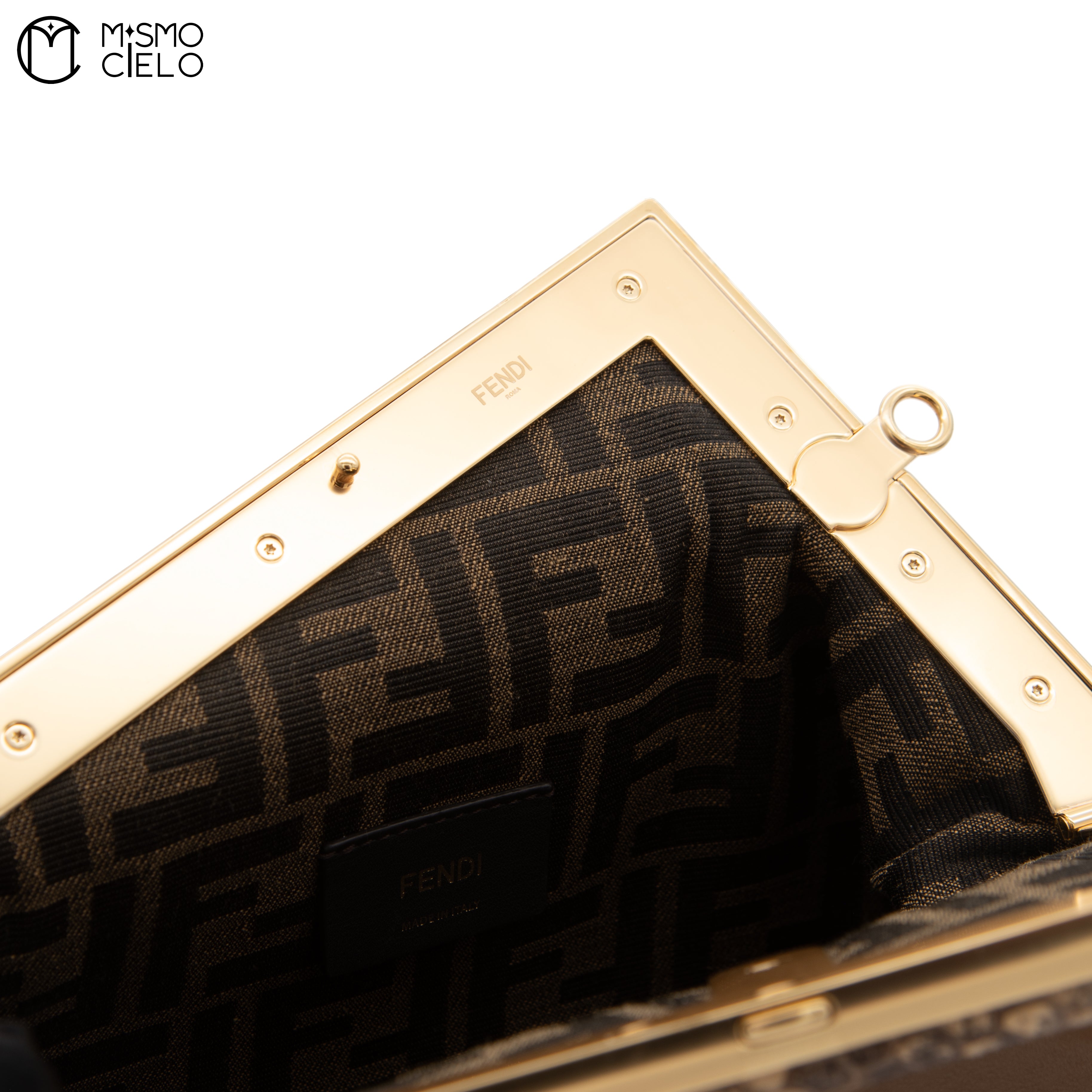 Pochette Fendi First 8BP129 Lamb Leather and Python