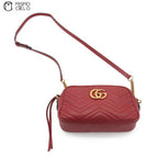 GG Marmont Quilted Chain Red Shoulder bag