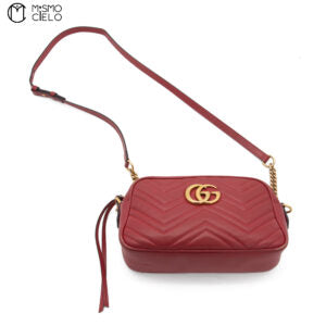 GG Marmont Quilted Chain Red Shoulder bag