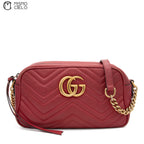 GG Marmont Quilted Chain Red Shoulder bag