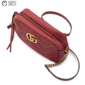 GG Marmont Quilted Chain Red Shoulder bag