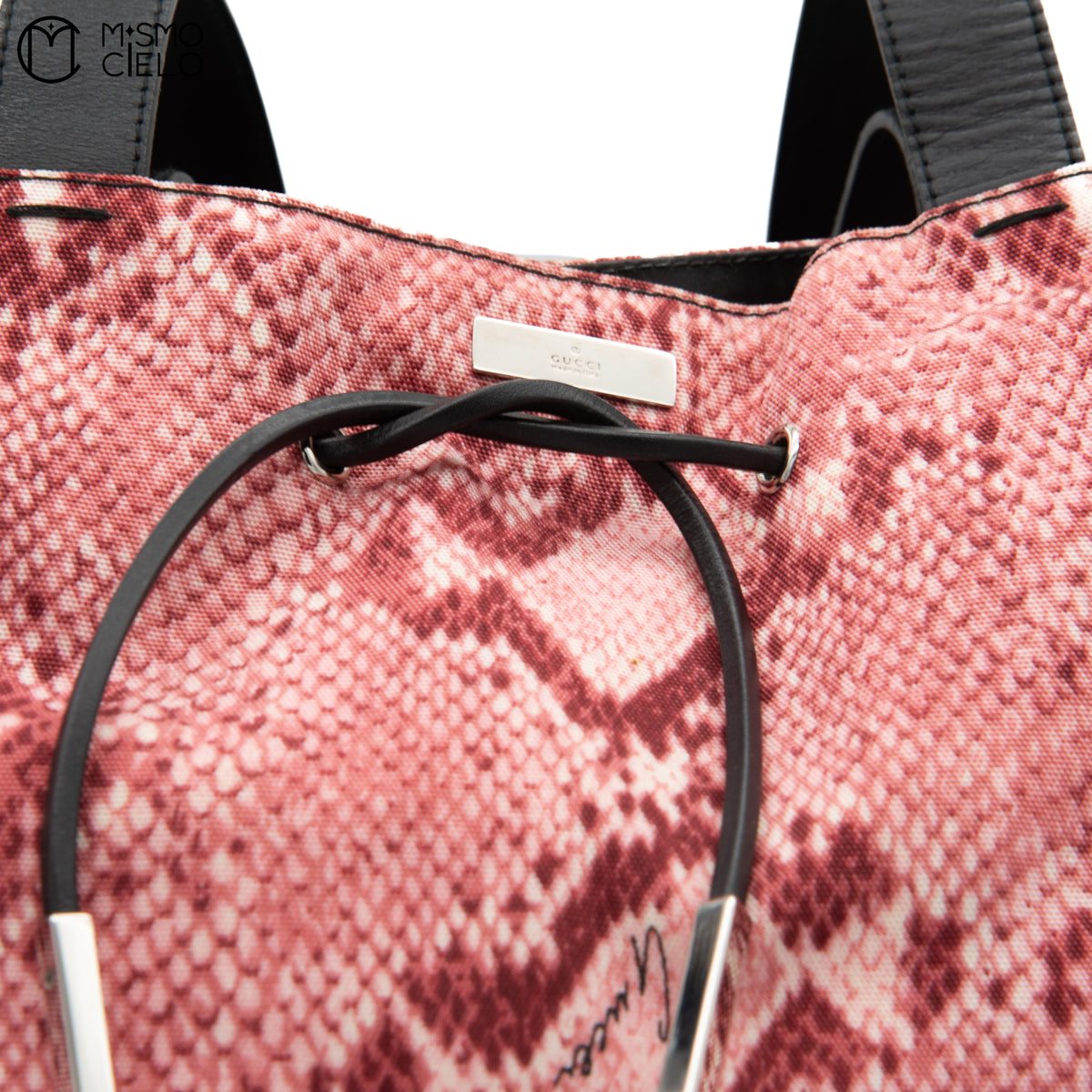 Pink Python Print Tote Bag