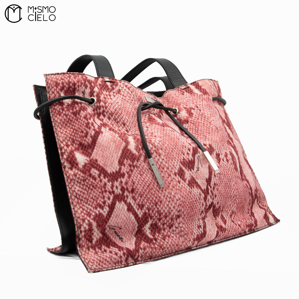 Pink Python Print Tote Bag