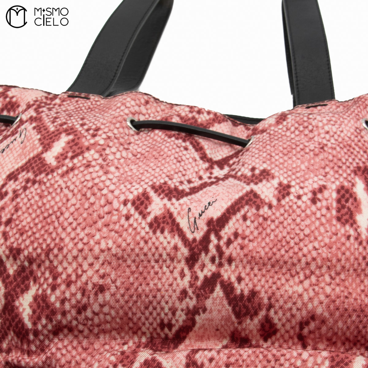 Pink Python Print Tote Bag
