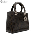 Trotter Lady Dior Patent Handbag Brown and Khaki