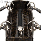 Trotter Lady Dior Patent Handbag Brown and Khaki