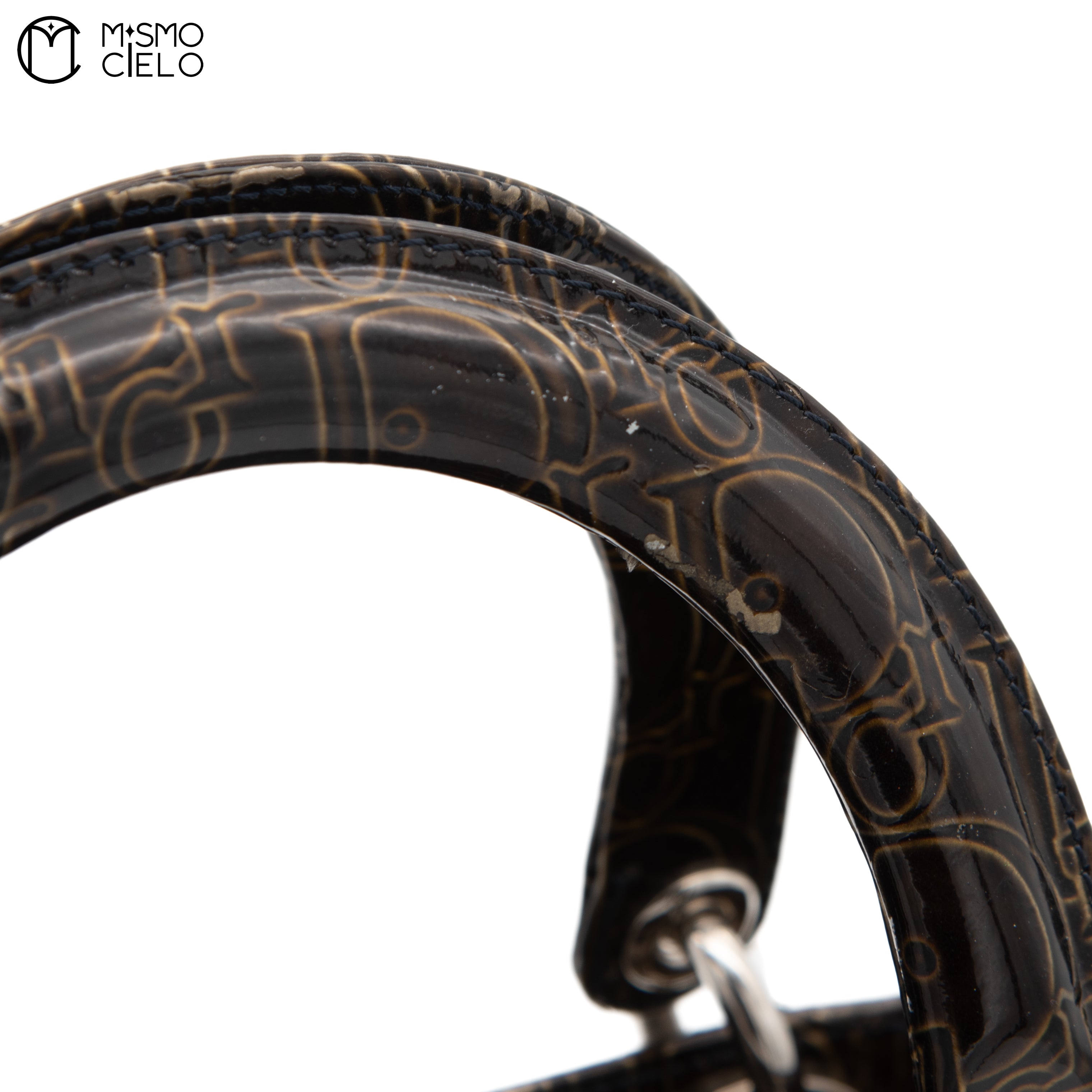 Trotter Lady Dior Patent Handbag Brown and Khaki