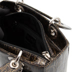 Trotter Lady Dior Patent Handbag Brown and Khaki