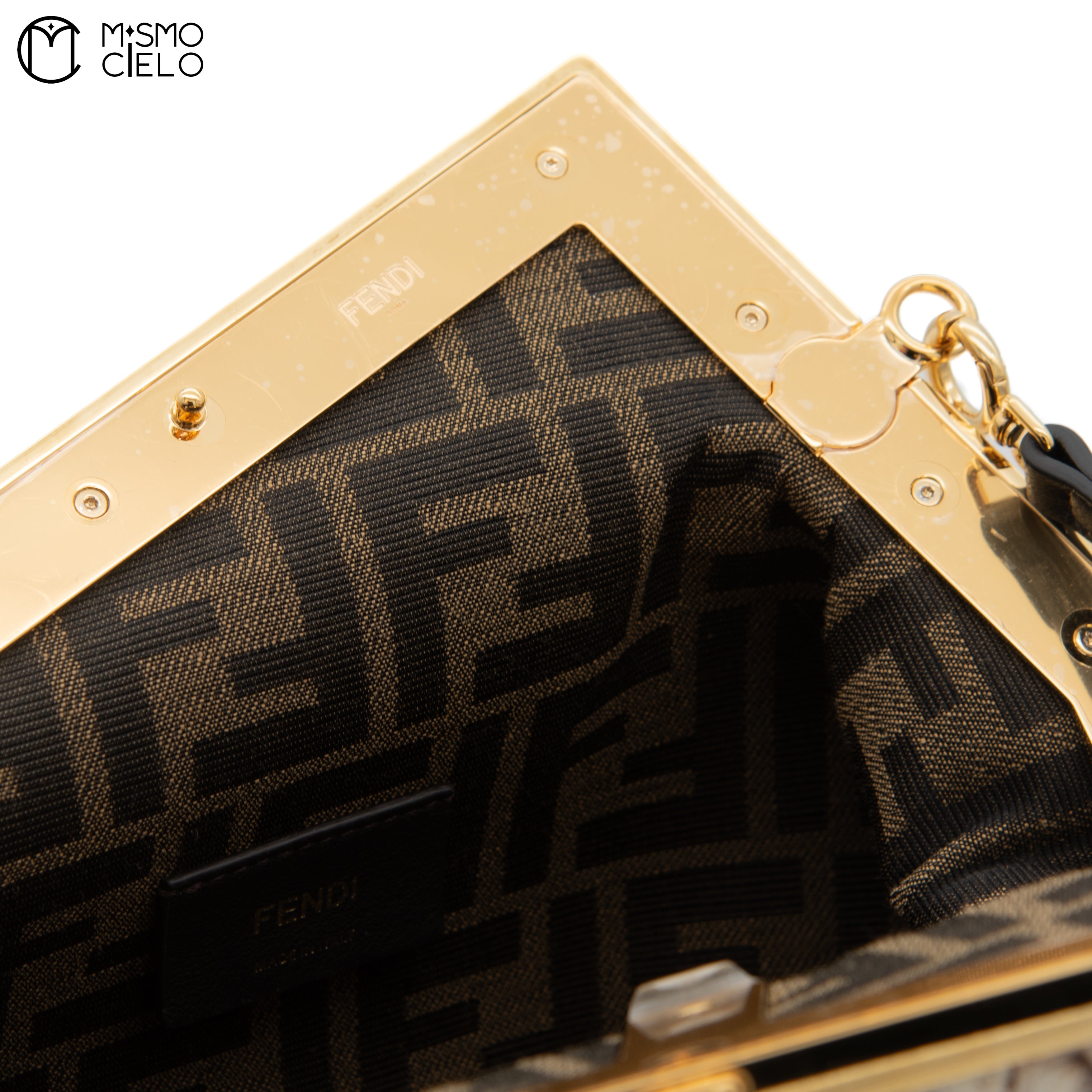 Pochette Fendi First 8BP129 Lamb Leather and Python Black Shoulder Bag