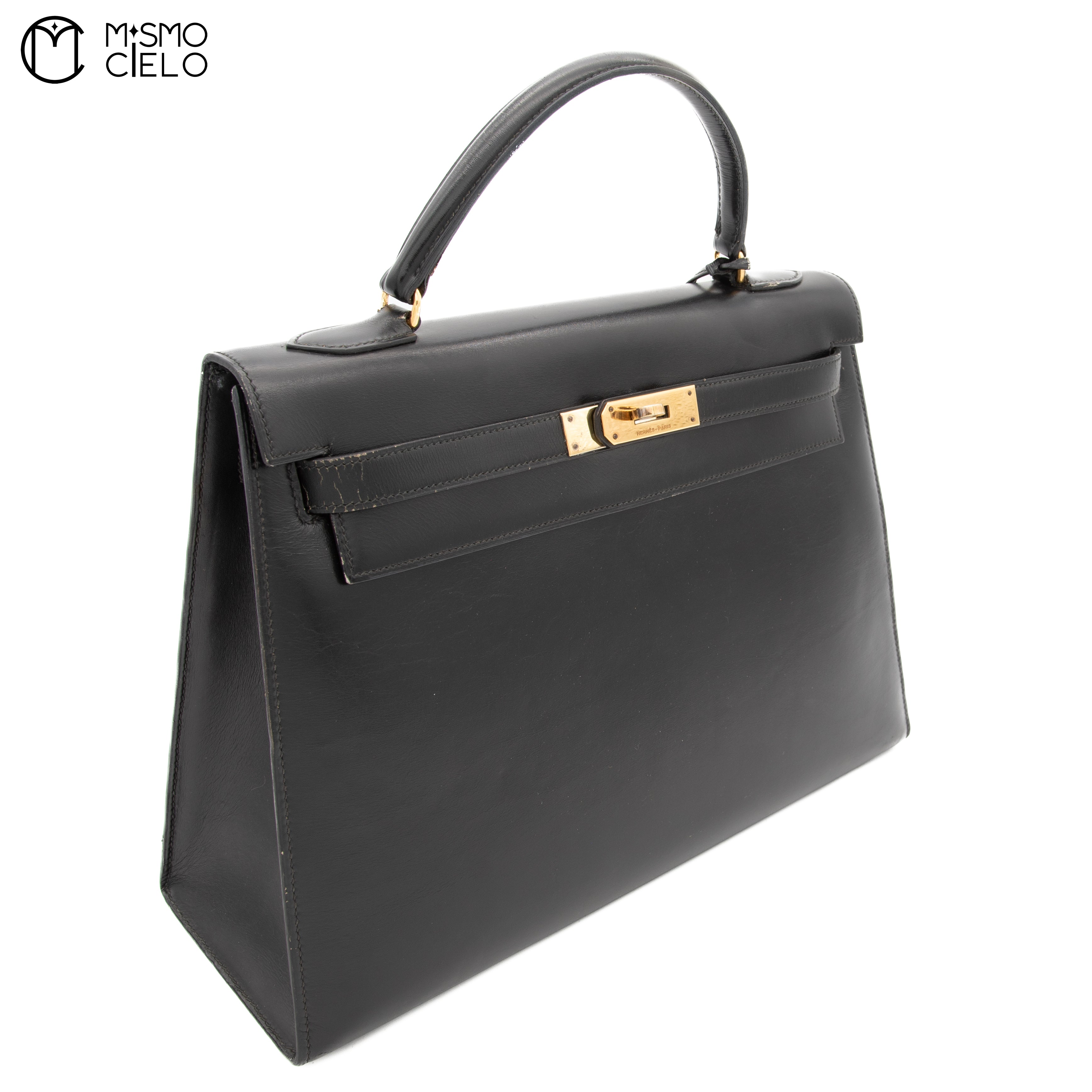 Kelly 32 Boxcalf Black Handbag